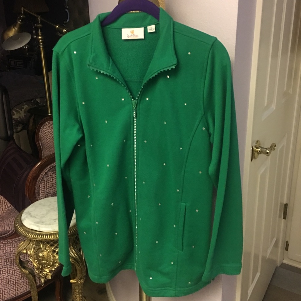 🐍QUACKER FACTORY Jacket with jeweled zipper (S)
